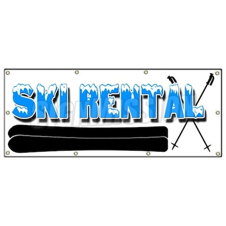 Signmission SKI RENTAL BANNER SIGN snow water jet boats surfboards surf canoe kayak B-96 Ski Rental